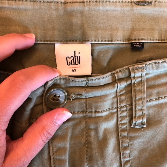 CAbi Olive Green Traveler Cargo Jogger Pants Utility Pockets Zippered Legs Sz 10 - Picture 5 of 13